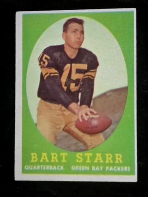1958 Topps Bart Starr #66 En muy buen estado-excelente a EX Salón de la Fama de los Green Bay Packers NFL Foto 1 de 4