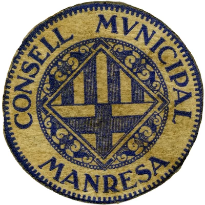 ☆ SPANISH CIVIL WAR ☆ 1937 • 15 CTS • CONSELL MUN. MANRESA ☆ LOCAL ISSUE  ☆C9827 - Image 1 of 4
