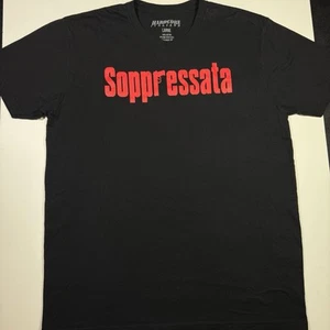 Adult Large Hardcore Italians Brand Soppressata T-Shirt The Sopranos Black Shirt - Picture 1 of 5
