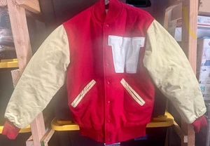 Adidas Team Performance Letterman (W)Varsity Jacket Genuine Leather Men's - Picture 1 of 5