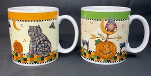 2er Set Sakura 1998 Debbie Mumm "Halloween" Kaffee Tee Tassen EUC - Bild 1 von 16