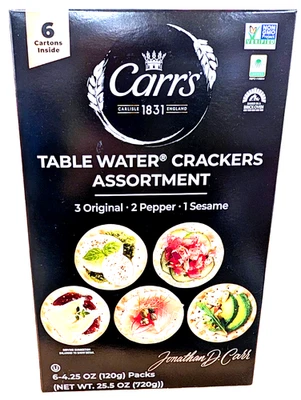 Galletas de agua de mesa Carr's paquete variado caja de 25,5 onzas EXP 06/2026 Foto 1 de 4