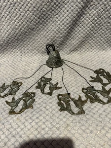 Vintage Brass Hummingbird Bell Wind chimes - Picture 1 of 10
