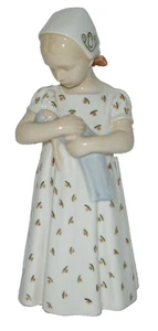 7,5" Vintage Danish Bing Grondahl Copenhagen Porzellan Figur Maria mit Puppe Dänemark - Bild 1 von 6