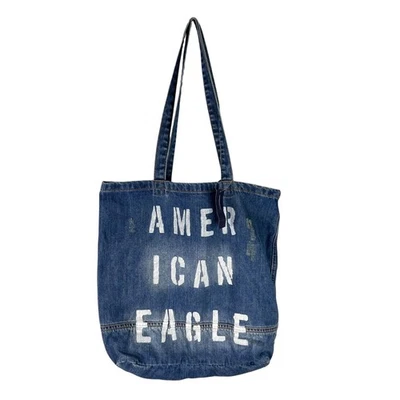 American Eagle джинсовой ткани сумка с короткими ручками состаренный логотип новый - Изображение 1 из 4
