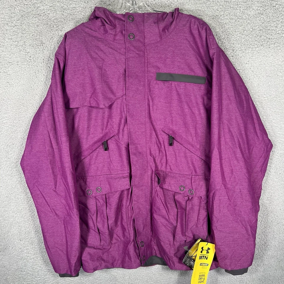 Chaqueta Under Armour Para Hombres XL Púrpura Coldgear Tormenta Nieve Utilidad Exterior Con Capucha Foto 1 de 4