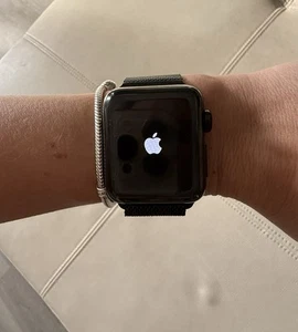 Apple Watch Series 3 38mm Stainless Steel Sapphire Crystal GPS+Cellular W/ Band - Picture 1 of 7