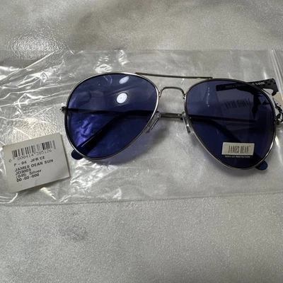 Gafas de sol James Dean JD3003 marco plateado lentes azules estilo aviador nuevas con etiquetas Foto 1 de 2