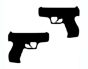 Pistol Decal - 2 Pack of Modern Handgun Stickers - Picture 1 of 3