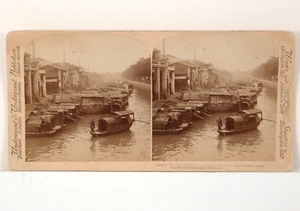 China Stereoview Canton's "floating" Population Shameen Canal Underwood ©1900 - Picture 1 of 2