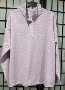 Neu CROFT & BARROW Damen rosa Langarm stretchig Henley Gr. XXL - Bild 1 von 4