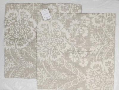 Pottery Barn Bernyce Pillow 2-Covers 20" x 20" Flax - Image 1 of 2