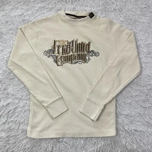 Ecko Unltd. Shirt Mens Medium Ivory Bejeweled Waffle Knit Long Sleeve Pullover M - Picture 1 of 14
