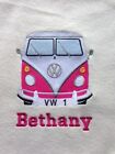 Campervan Personalised Embroidered Blanket 14 Colours 2 Sizes 1 Name & Wrapped 