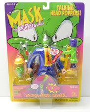 THE MASK Jim Carrey "Tool Time" ACTION FIGURE Toy Island 1997 NIP head popper