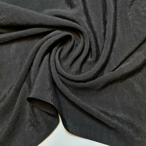 Black 100% Polyester Crepe Fabric Non-Stretch Dress Craft Material 58" Meter - Picture 1 of 3
