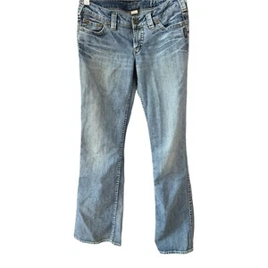 Women's Silver Jean's Frances Bootcut flare low rise Denim light-med wash 29x35 - Picture 1 of 12
