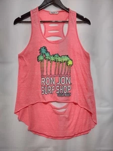 Ron Jon Surf Shop 90's Tank Top Women Sz Med - Neon Razor Back Cut Coco Beach Fl - Picture 1 of 8