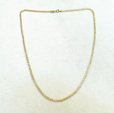 "Collar de cadena de eslabones interconectados de oro amarillo sólido de 10 quilates de 18"" 2,5 mm" Foto 1 de 4