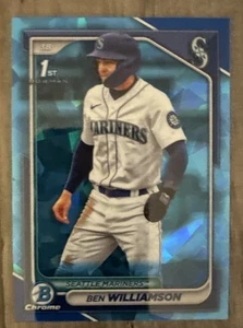 2024 Bowman 1st Chrome Sapphire Seattle Mariners Rookie Ben Williamson #BCP67 - Picture 1 of 2