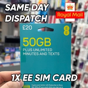 1X NEW EE £20 PAY AND GO STANDARD & MICRO COMBO MOBILE SIM CARD SUPER FAST - Picture 1 of 4