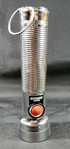 Vtg EverReady Energizer Flashlight 2 Cell Chrome Ribbed USA New York Clip Nice - Picture 1 of 8