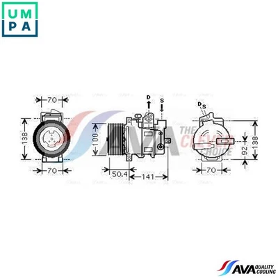 COMPRESSOR AIR CONDITIONING MSAK431 FOR MERCEDES-BENZ OM642.950/870/872 3.0L - Image 1 of 4
