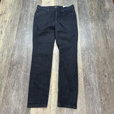 NWT Ann Taylor Loft Size 6/28 Modern Skinny Ankle Jeans Stretch Dark Blue Denim - Image 1 of 4