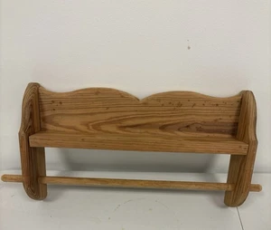 VTG Paper Towel Holder Shelf Wood Wall Mount Country Farmhouse Chic 16" x 8"x6" - Picture 1 of 13