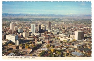 Denver Skyline Mile High City Denver County Colorado Postkarte Front Luftaufnahme - Bild 1 von 2