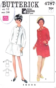 Butterick 4787 Mary Quant vintage 1960s pattern size 12 mod dress - Picture 1 of 2
