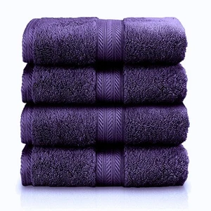 Dark Purple Hand Towels - Hand Towels for Bathroom Set of 4-100% Cotton Towel... - Picture 1 of 7
