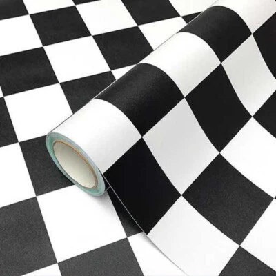 60 * 300cm Black and White Wall Floor Sticker Thickened Waterproof Vinyl Film UK - Image 1 of 4