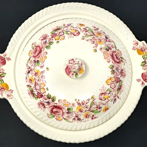 Johnson Bros Margaret Rose Covered Vegetable Bowl Windsor Ware Vtg READ - Picture 1 of 23