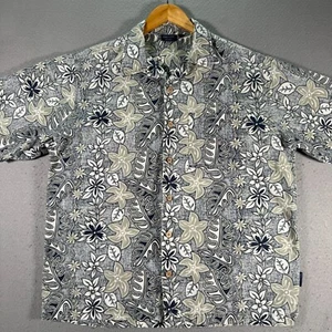 Vintage Sideout Hawaiian Button Up Shirt Mens Large Blue Floral Surf Skate Y2K - Picture 1 of 8