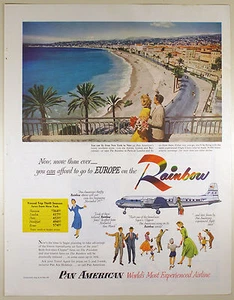 Revista vintage 1952 PAN AMERICAN AIRLINES Full Pg impresión A: arco iris a Europa - Imagen 1 de 1