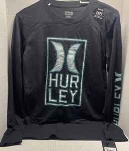 Hurley Optic Graphic Long Sleeve Tee Black Boys Size Large NWT - Picture 1 of 6