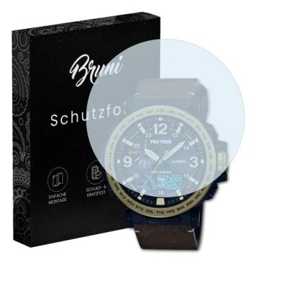 Bruni 2x Folie für Casio PRG-600YL-5ER Schutzfolie Displayschutzfolie