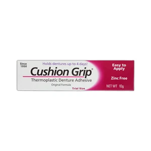 Adhesivo termoplástico para dentaduras Cushion Grip, tamaño de viaje de 0,35 OZ | Reacondiciona - Imagen 1 de 12