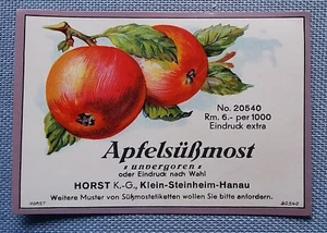 Old Saftetikett Musteretikett Fruchtsaftetikett Tags Label - Picture 1 of 2