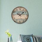 Vintage Rustic Wooden Wall Clock Decorative 30cm For Farmhouse