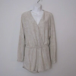 Cloth & Stone Romper Small Beige Linen Tencel Snake Print Coastal Beach Vacation - Picture 1 of 13