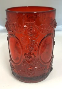 MIRRORS and ROSES Ruby Red PICKLE CASTOR JAR, No Lid L G WRIGHT VGC - Picture 1 of 5