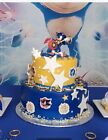 Ensemble de garnitures de gâteau de luxe Sonic the Hedgehog avec bagues à gâteau coupe Sonic faveur de fête