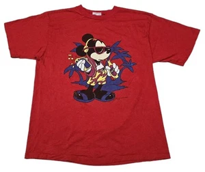 Vintage 80s USA Single Stitch Mickey Mouse T-shirt Mens Size L Large Red Disney - Picture 1 of 12