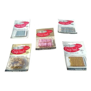 Read Vintage Metallic Ric-Rac Elastic Trim Cord Gold Silver Braid Pink Sequins - Picture 1 of 8