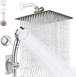 Shower Head, 8" High Pressure Rainfall Stainless Steel Shower Head / 3 Settin... - Picture 1 of 7