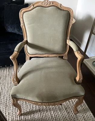 Louis XV Style Upholstered Armchairs 53482EC, Pair - Image 1 of 4