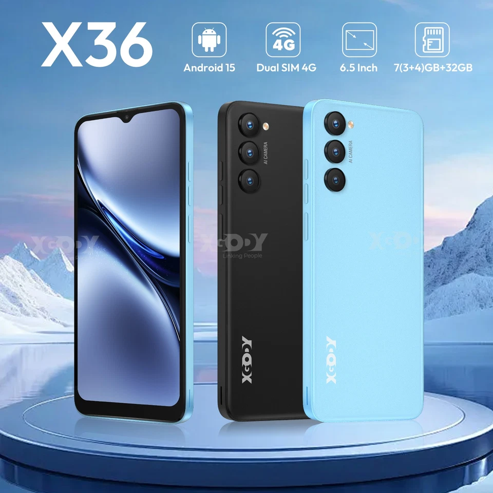 XGODY 2025 Smartphone 7GB+32GB Android 15 Handy Ohne Vertrag 6,5 Zoll 4G Dual SIM 13MP