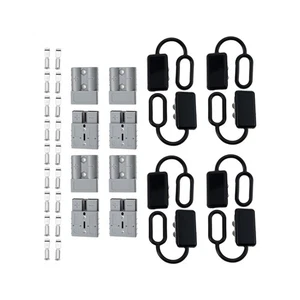 8× Grey 6-10 Gauge Anderson Connector Plug 50A 12-36V Battery Quick Connector - Picture 1 of 8